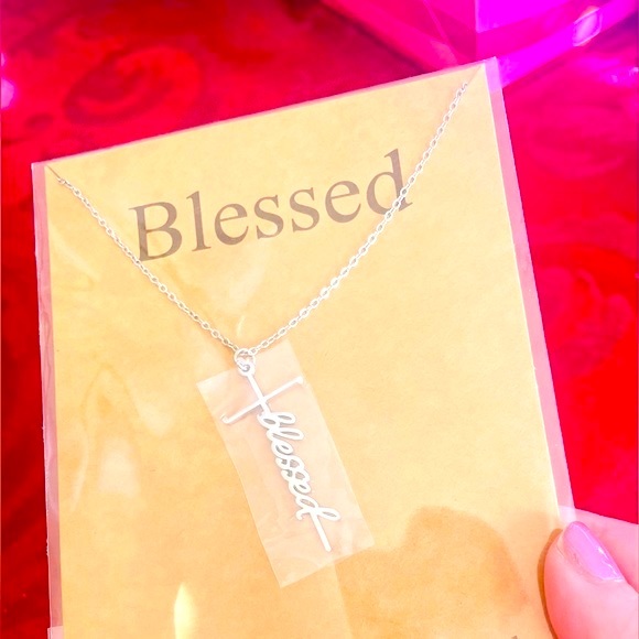 Blessed Cross Silver Necklace, NWT. - Picture 6 of 6